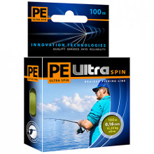 Плетеный шнур AQUA PE Ultra Spin 0,16 mm,100m 10,2 кг, оливковый