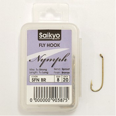 Крючок Saikyo мушиный NYMPH Bronze №10/20шт.