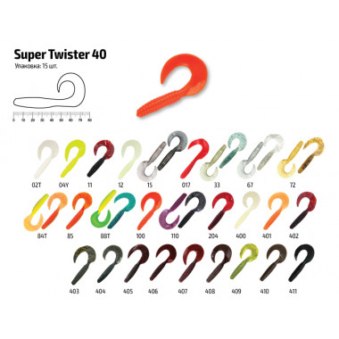 Твистер AKARA  Mega Soft Tail  SUPER TWISTER 40мм цвет: 110