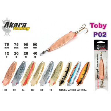 Блесна AKARA колебалка Toby 90мм/28гр