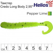 Твистер Helios Credo Long Body 7,5см Pepper Lime