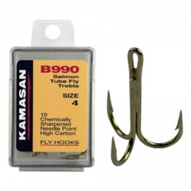 Крючок тройник Kamasan мушиный B990 Salmon №14/10шт(для мух на труб )