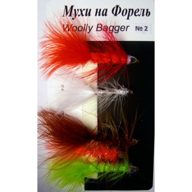 Набор мушек на форель Woolly Bagger/5шт