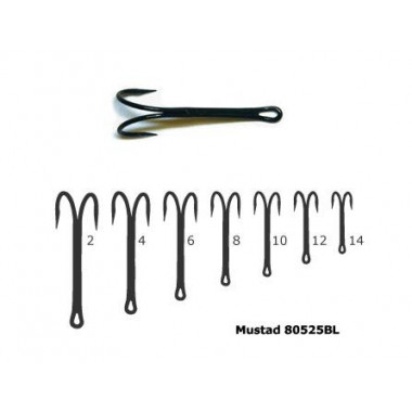 Крючок двойной Mustad мушиный 80525BL №10