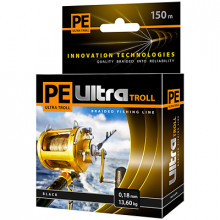 Плетеный шнур PE ULTRA TROLL Black 0,18mm 150m 13,6кг